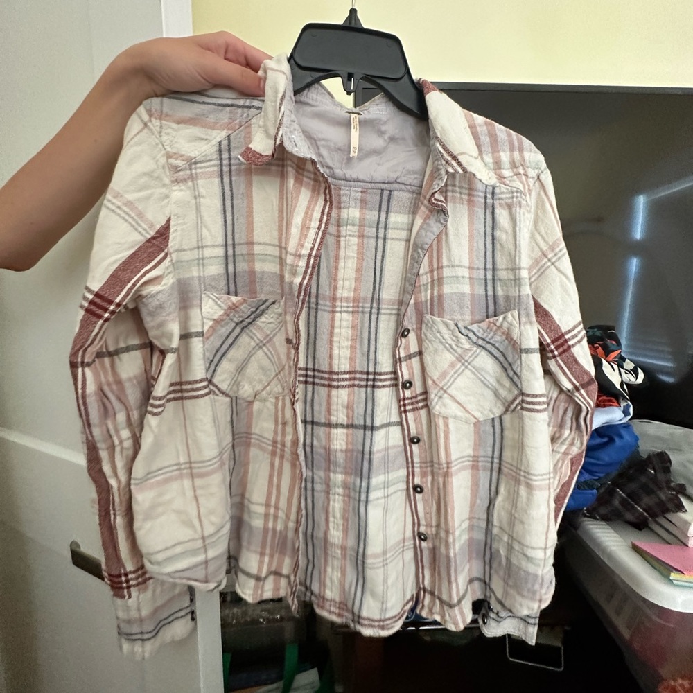 Free People Flannel Top XS